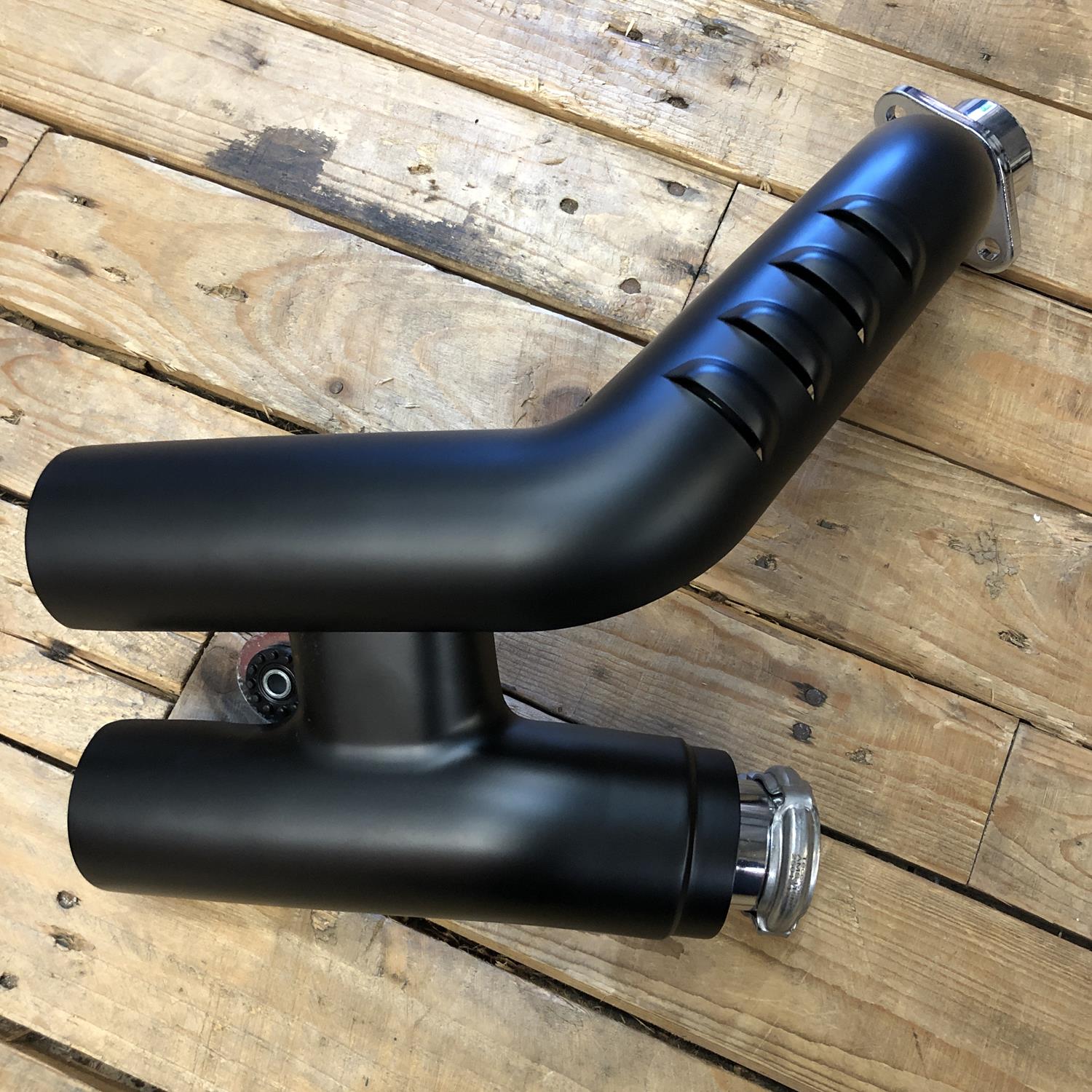 Indian Scout Bobber / Twenty rear exhaust header and link pipe with heatshield